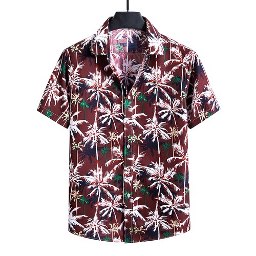 Chemise Hawaïenne Bordeaux