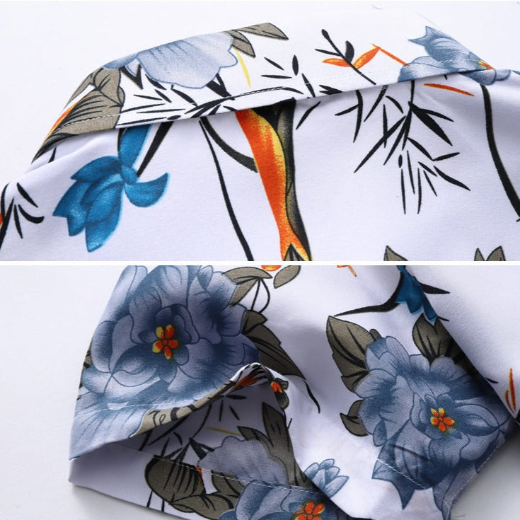 Chemise Hawaïenne Luxe Imprimé À Fleurs Original