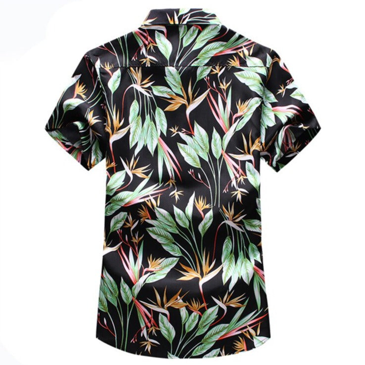 Chemise Hawaïenne Motif Feuille Trois Couleurs