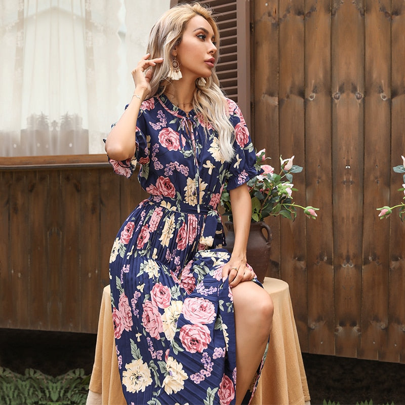 Robe Fleurie Hawaïenne
