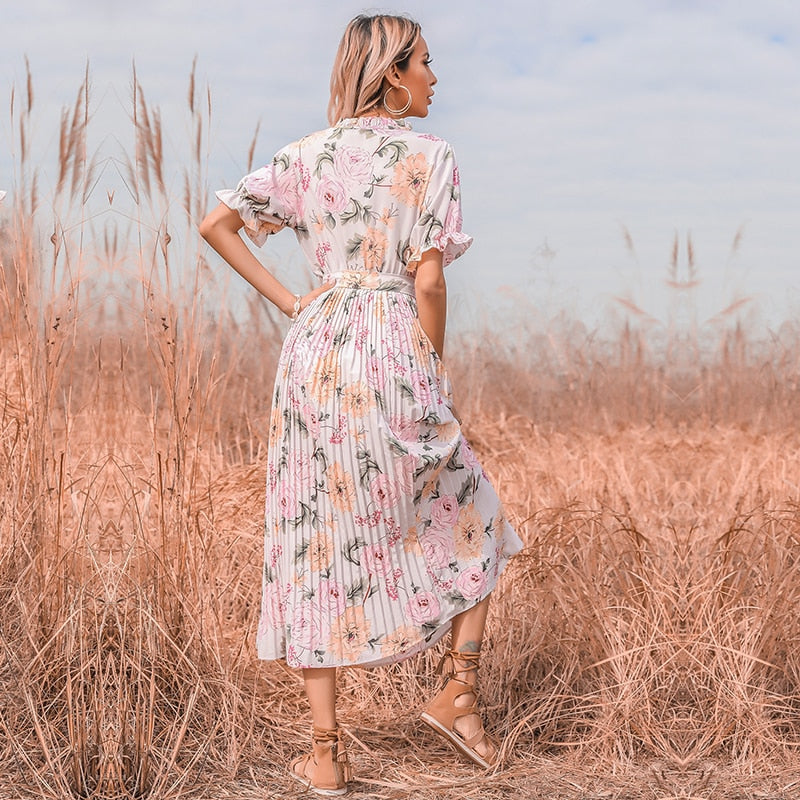 Robe Fleurie Hawaïenne