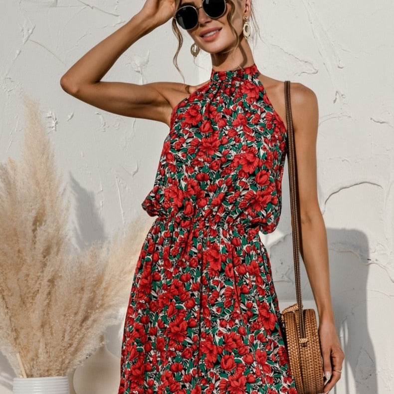 Robe Hawaïenne Fille Rouge