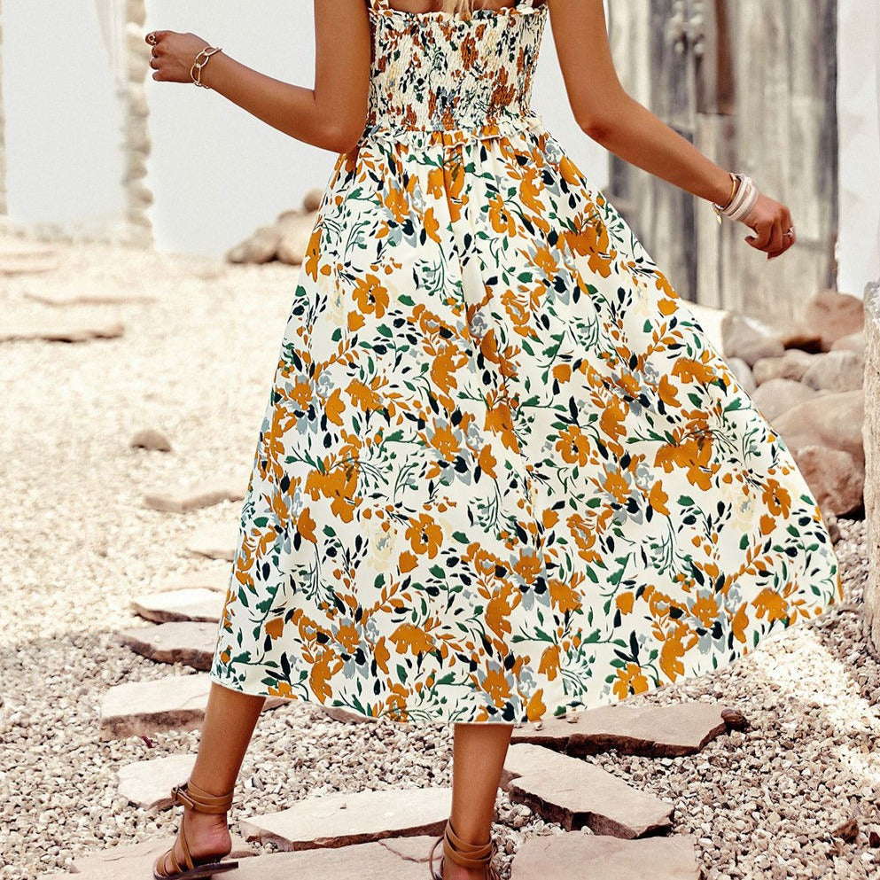Robe Hawaïenne Jaune Coupe Large